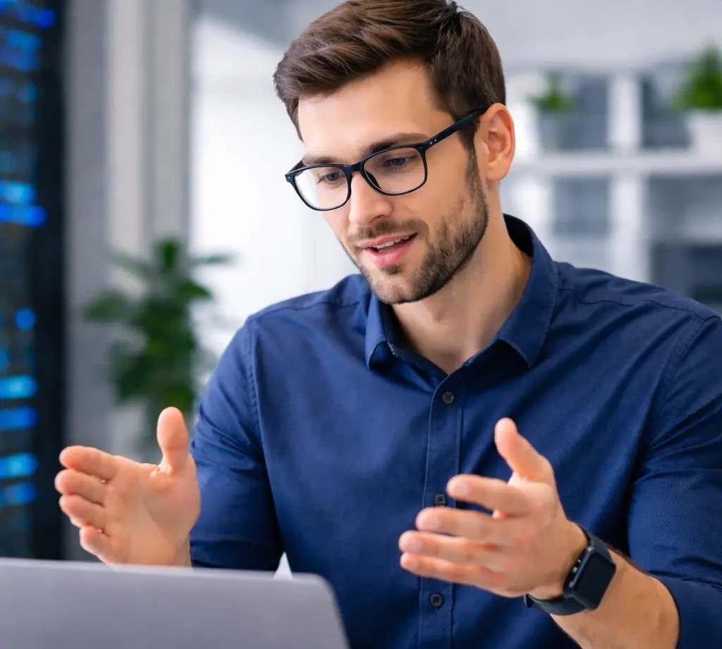 Professional working in modern office