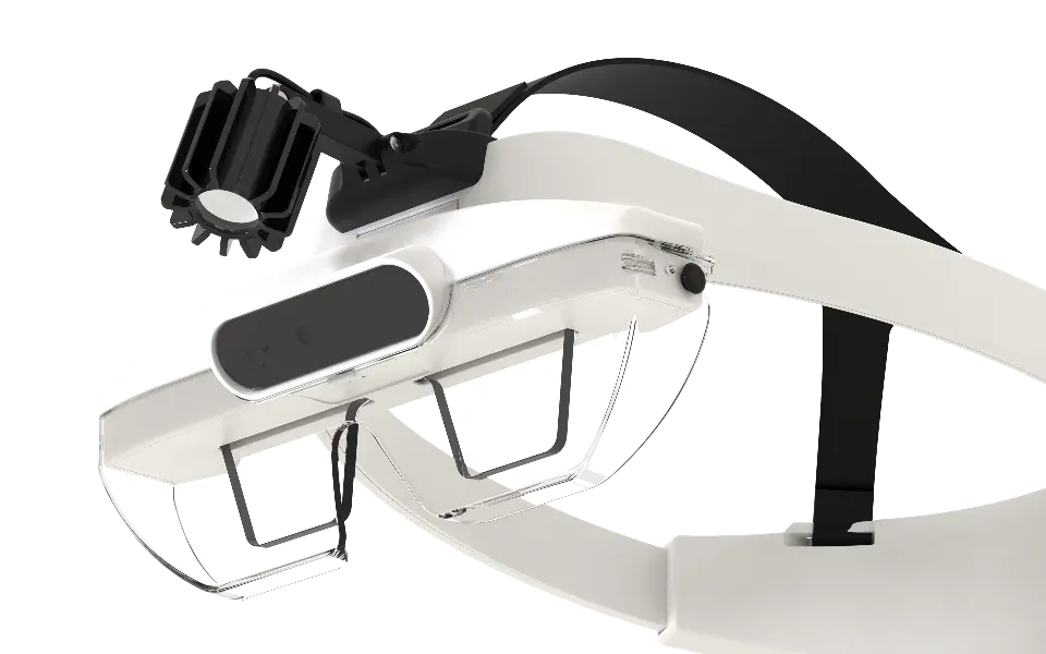 AR Headset with LED surgical headlight